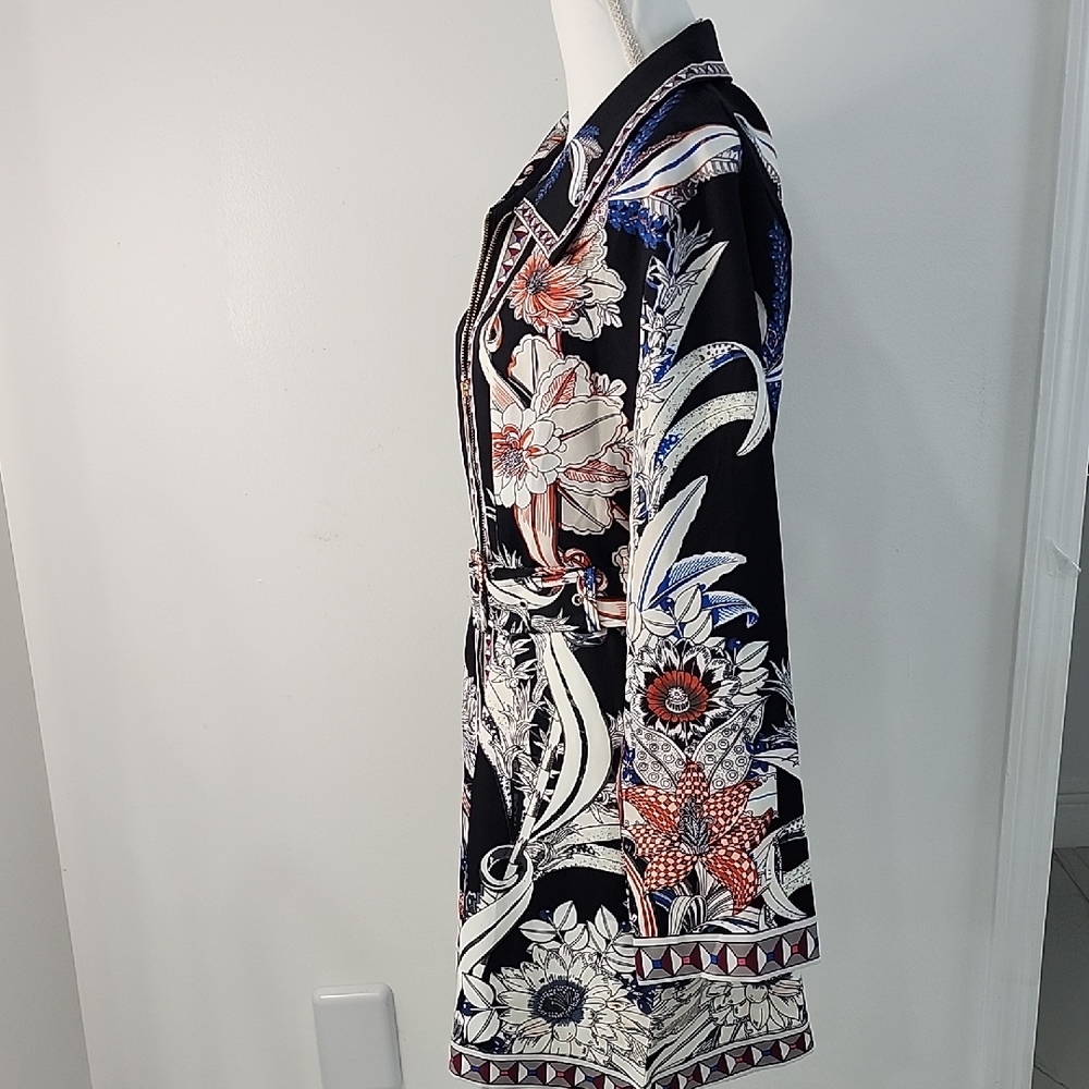 Floral Print Women's Dress - Black and Red - Picture 3 of 6